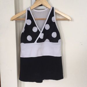 2/30$ Lululemon origami v-neck tank polka dot sz 6